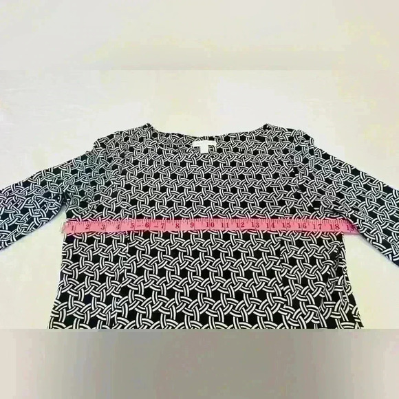 Charter Club navy blue and white flared  dress size M, 1/2 sleeves. - Picture 7 of 8